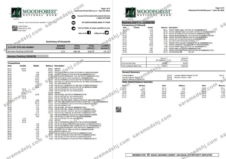 USA Woodforest 3 pages